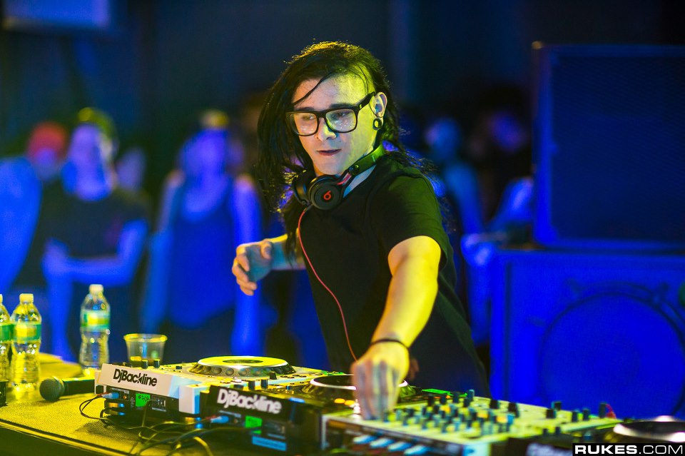 Crowd at a Skrillex show